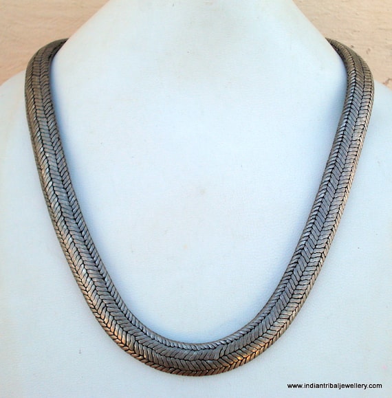 old silver necklace