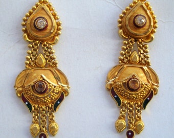 traditional design 20kt gold earrings ear plug ear stud handmade jewelry