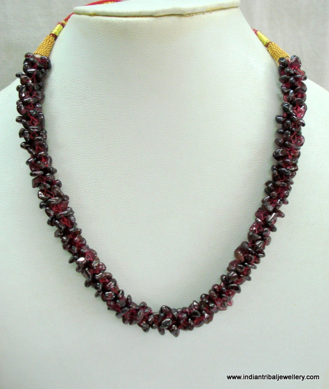 Vintage Garnet Gemstone Beads Necklace ECL Strand Rajasthan - Etsy