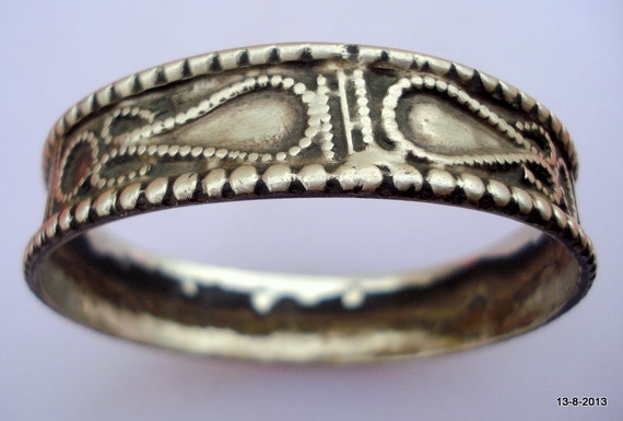 vintage antique tribal old silver bracelet bangle… - image 3
