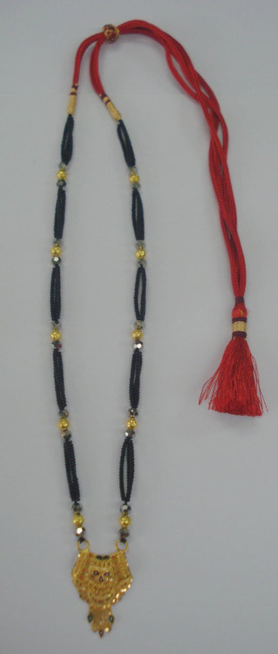 20kt Gold Pendant Beads Necklace Choker Mangalsutra Rajasthan