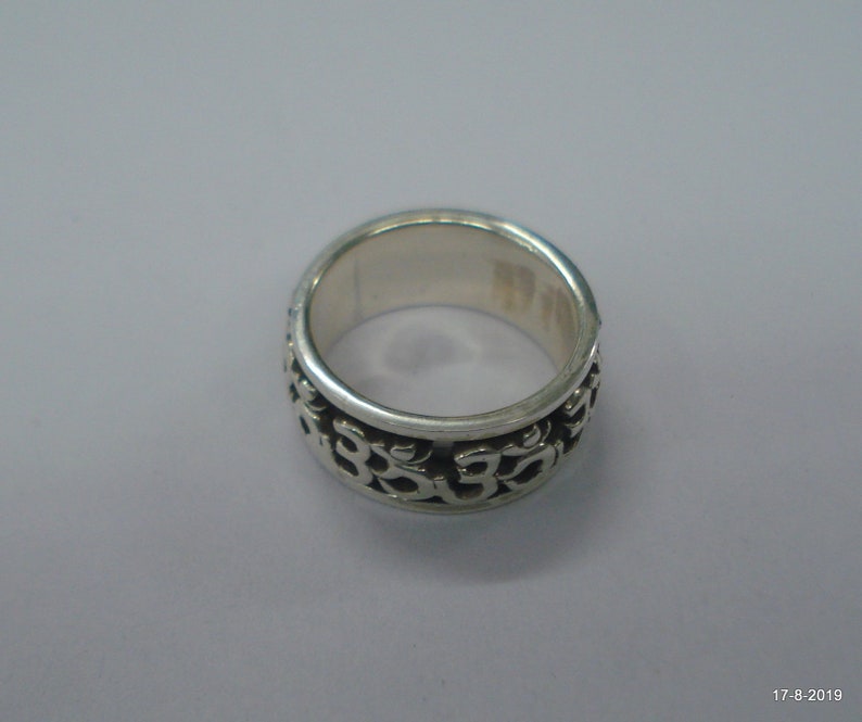 Ethnic Sterling Silver Ring Om Ring Moving Ring Handmade Unisex ring