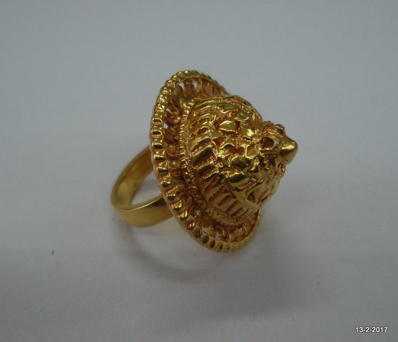 Bague Vintage Amérindienne En Vermeil Sertie De Goldstone - Taille 49 - Neuve De Stock
