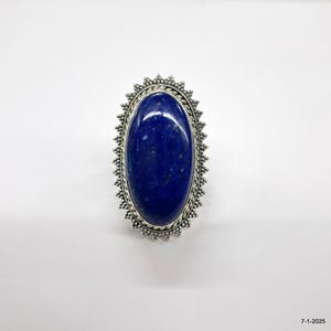 925 sterling silver ring big rings cocktail rings lapis lazuli stone silver ring
