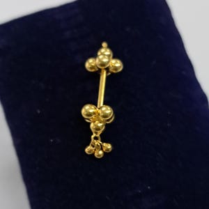 ethnic Handmade 18kt gold upper ear earring barbells piercing jewellry india