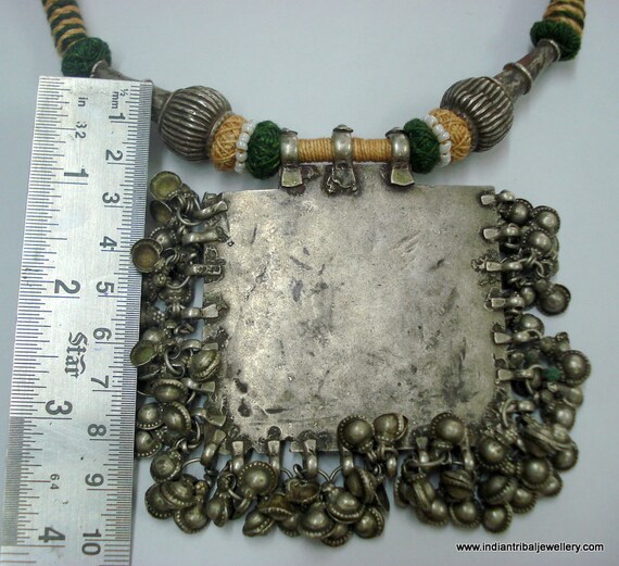 vintage antique tribal old silver amulet beads pe… - image 4