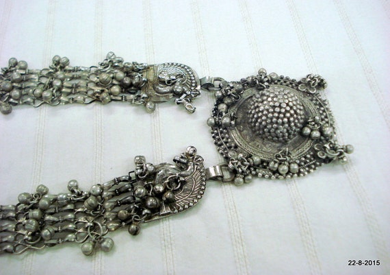 vintage antique ethnic tribal old silver necklace traditional jewelry
