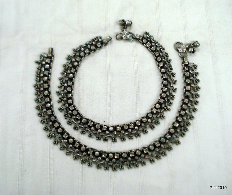 Vintage Antique tribal old silver anklet feet bracelet ankle cha Vintage Antique tribal old silver anklet feet bracelet ankle cha