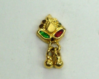 18kt traditional design gold nose stud nosepin nose ornament handmade