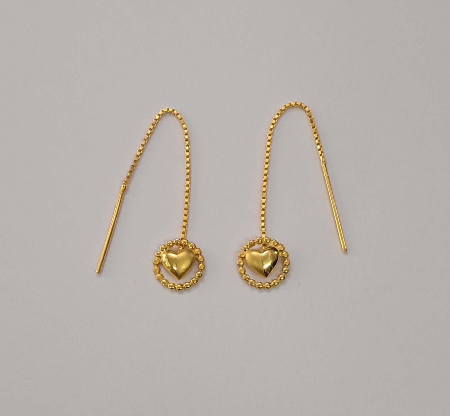 [Golden dew] 韓国☆18K Gold☆スイートハート Earrings Golden dew] 韓国☆18K Gold☆スイートハート Earrings