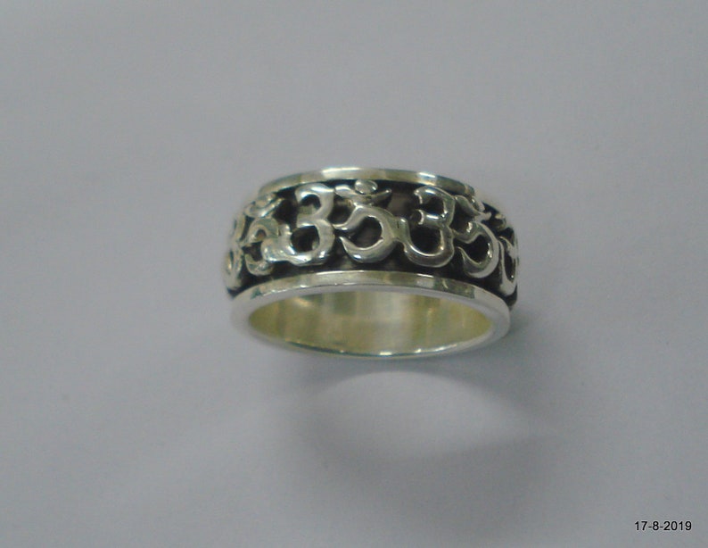 Ethnic Sterling Silver Ring Om Ring Moving Ring Handmade Unisex ring