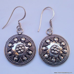 traditional design ethnic sterling silver earrings handmade jewelry