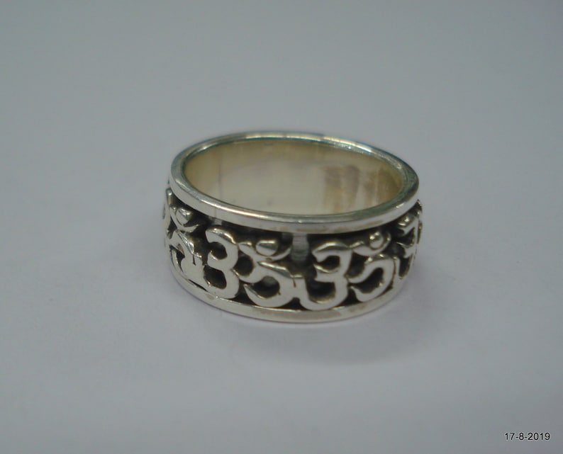 Ethnic Sterling Silver Ring Om Ring Moving Ring Handmade Unisex ring