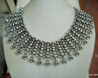 Traditional Design Sterling Silver Necklace choker Reversible Necklace