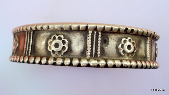 vintage antique tribal old silver bracelet bangle… - image 2
