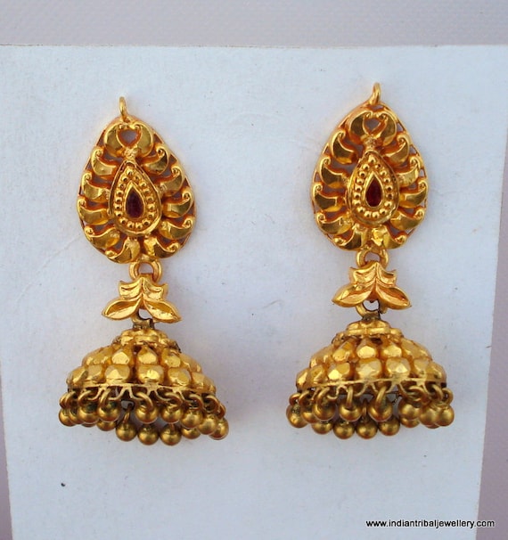 Antique Earrings Enormous Gold Disks w attached Golden Globes India (6 –  Brenda Ginsberg Antique Jewelry