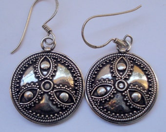 etniczne Kolczyki srebro Handmade Biżuteria tradycyjny Design