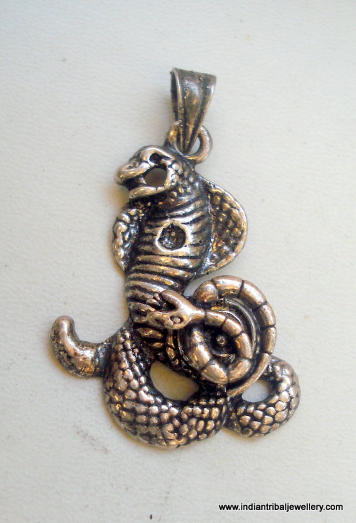 Sterling Silver Snake Amulet Pendant Necklace Rajasthan India Etsy UK