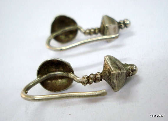 vintage antique ethnic tribal old silver earrings… - image 5