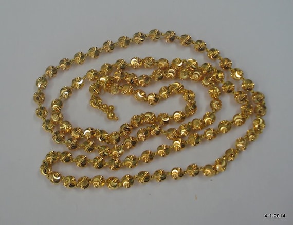 20k Gold Chain Necklace Ethnic Gold Beads Chain Mala Etsy Australia