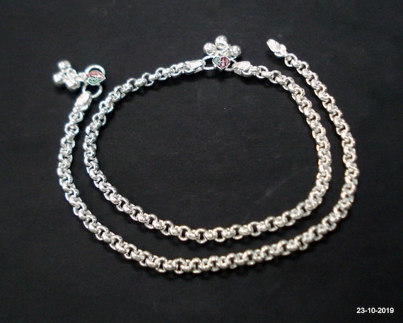 ethnic silver anklet feet bracelet ankle chain ank
