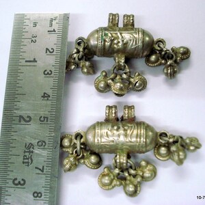 old silver jewelry pendant necklace vintage antique old tribal 2pc
