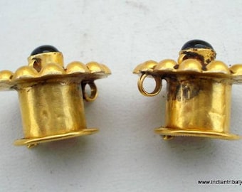 20kt gold ear plug earrings Tribal Ear Plugs Authentic Ear Plugs Ethnic Ear Plug