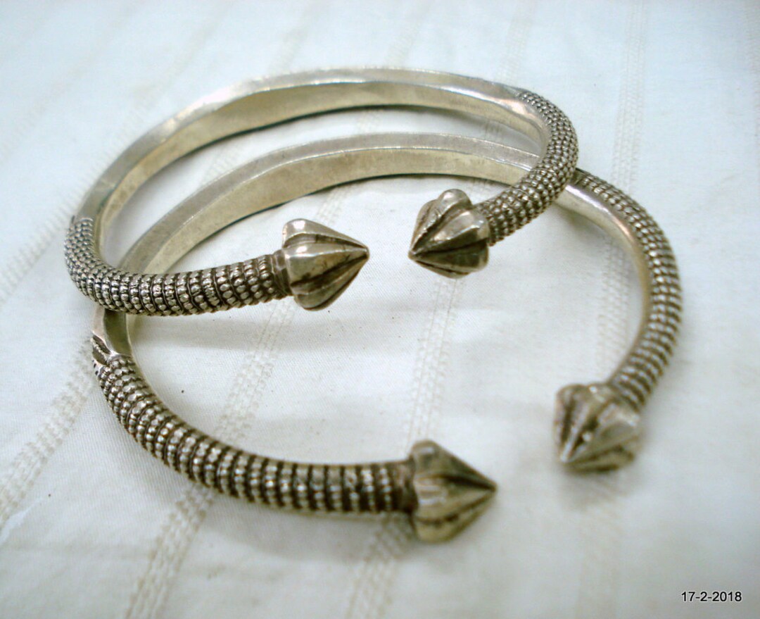 Vintage Antique Tribal Old Silver Armlet Bracelet Bangle Arm Ornament ...