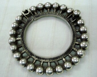 vintage antique tribal old old silver bracelet bangle traditional rabari jewelry