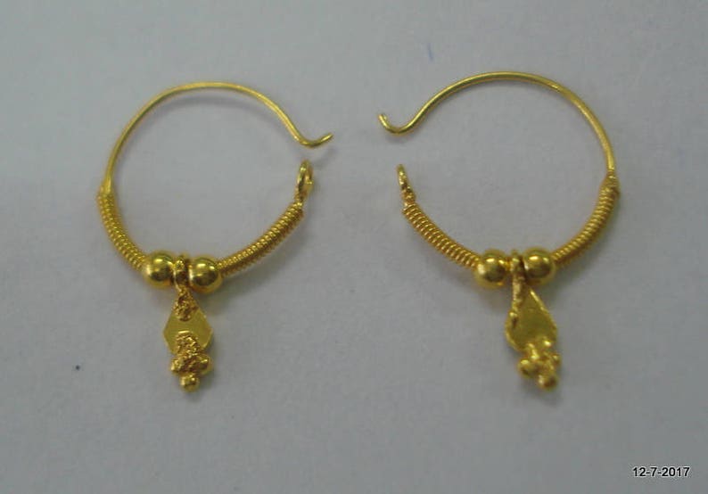 Traditional Design 18kt Gold Earrings Upper Ear Earrings Etsy