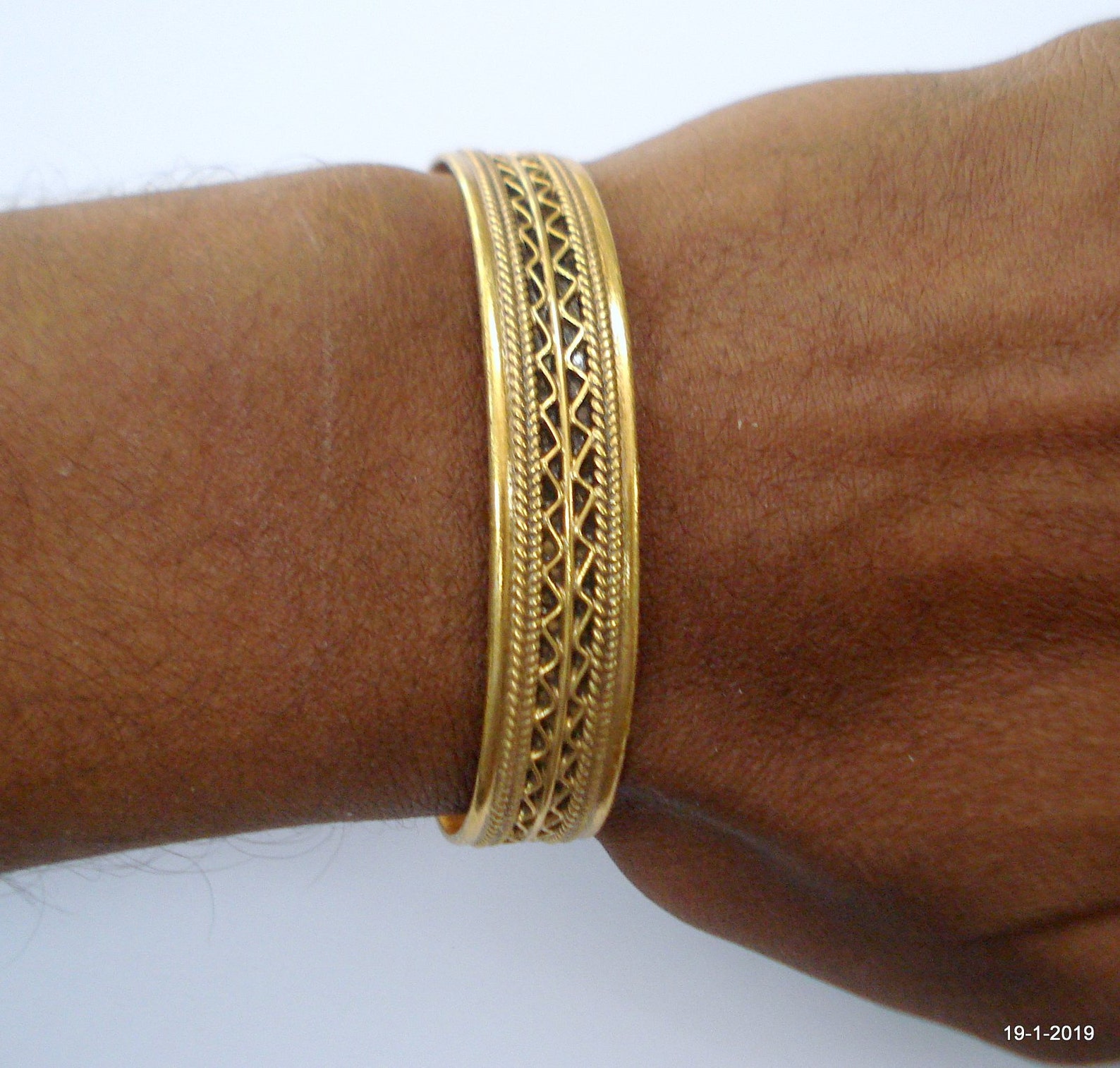 Sterling silver gold vermeil gold gilded bangle bracelet gold Etsy