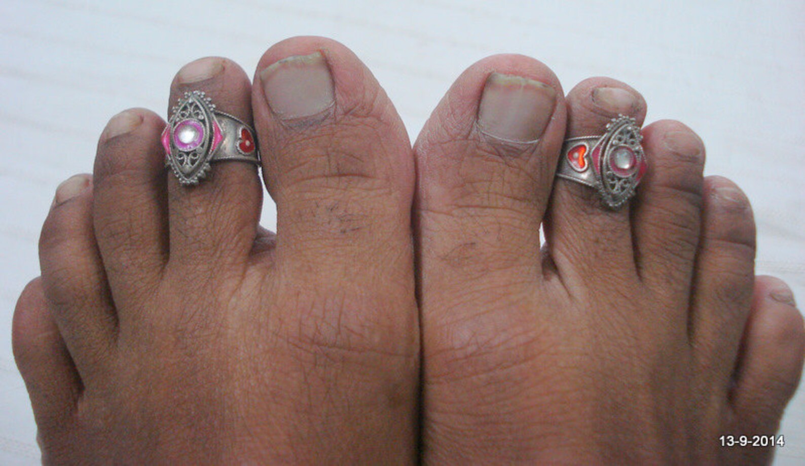 Vintage Antique Ethnic Tribal Old Silver Toe Ring Pair Belly Etsy