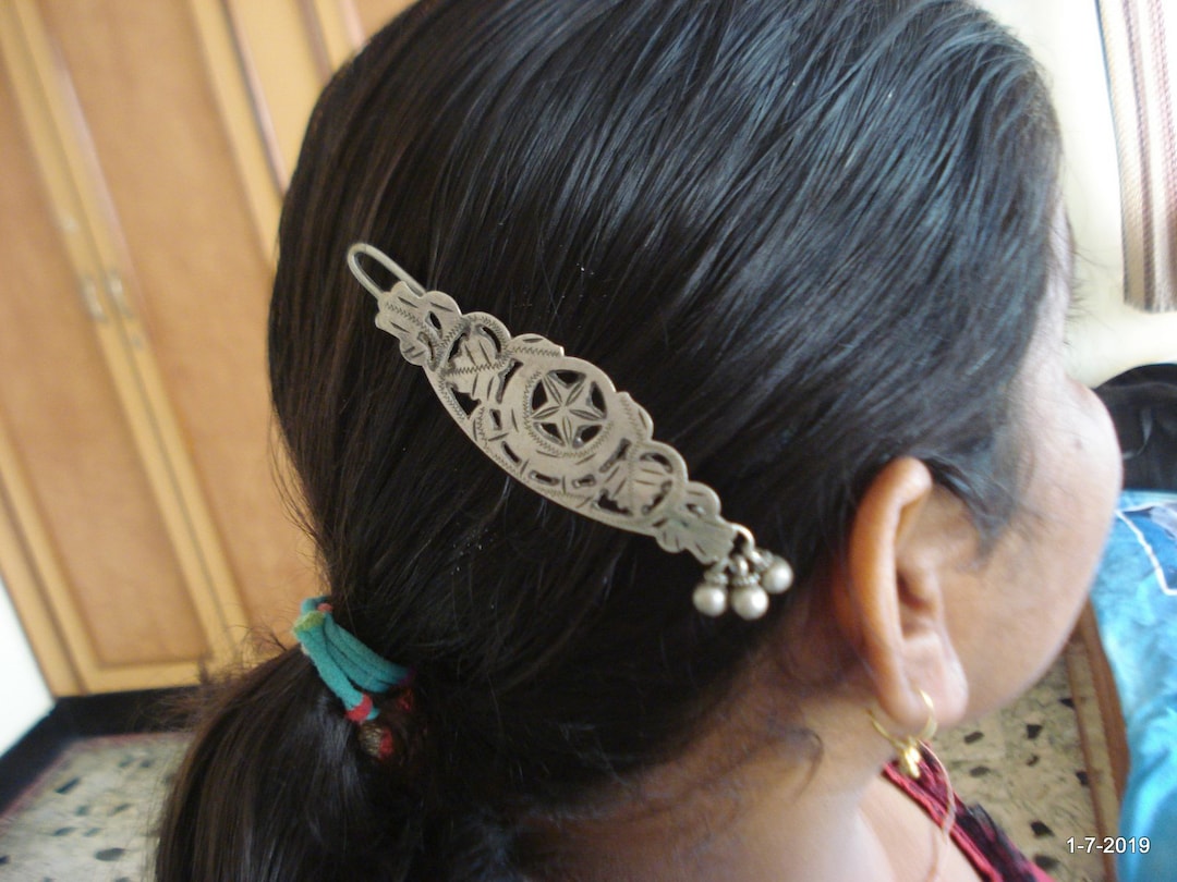 Vintage Antique Tribal Old Silver Hairpin Hair Clip Hair Buckle