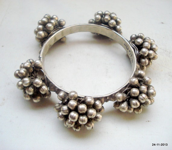 vintage antique ethnic tribal old silver bracelet… - image 1