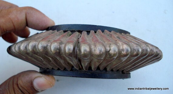 antique tribal old silver bangle bracelet rabari - image 4