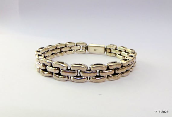 925 sterling silver chain link bracelet bangle hallmarked handmade jewellery