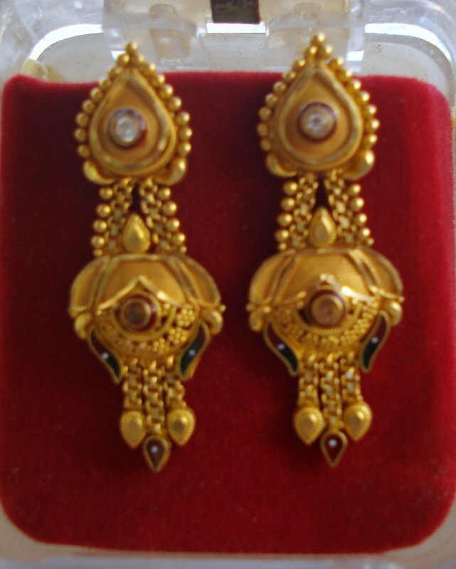 Traditional Design 20k Gold Earrings Ear Plug Handmade Jewelry Etsy India