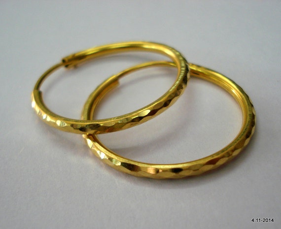 Gold Plated Contemporary Hoop Earrings  LVL99