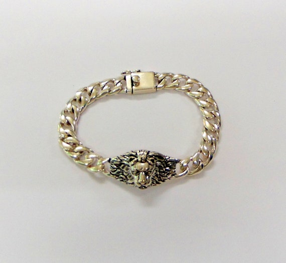 Lion Charm 925 Sterling Silver – Bead Fits Pandora Bracelets, Long Beard Lion Design, 13.8x11.5mm
