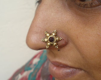 18 k oro antiguo vintage de la nariz stud nosepin rabri danza del vientre joyas antiguas