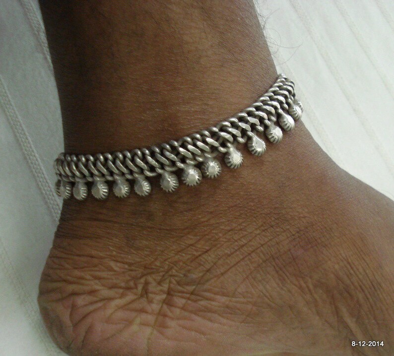 Vintage Antique Tribal Old Silver Anklet Feet Bracelet Etsy