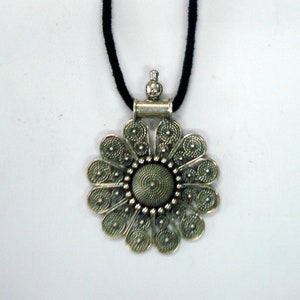 Traditional Design Sterling Silver Pendant Necklace handmade traditional jewelry