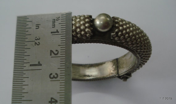 Vintage antique tribal old silver bangle bracelet… - image 6