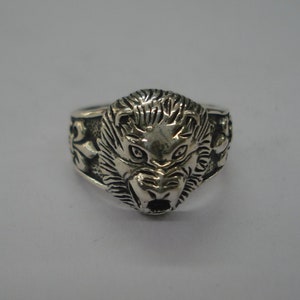 Ethnische Sterling Silber Ring Löwe Ring handgemachte Silber Ring