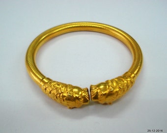 traditional design gold vermeil gold gilded gold plate silver bangle bracelet cuff