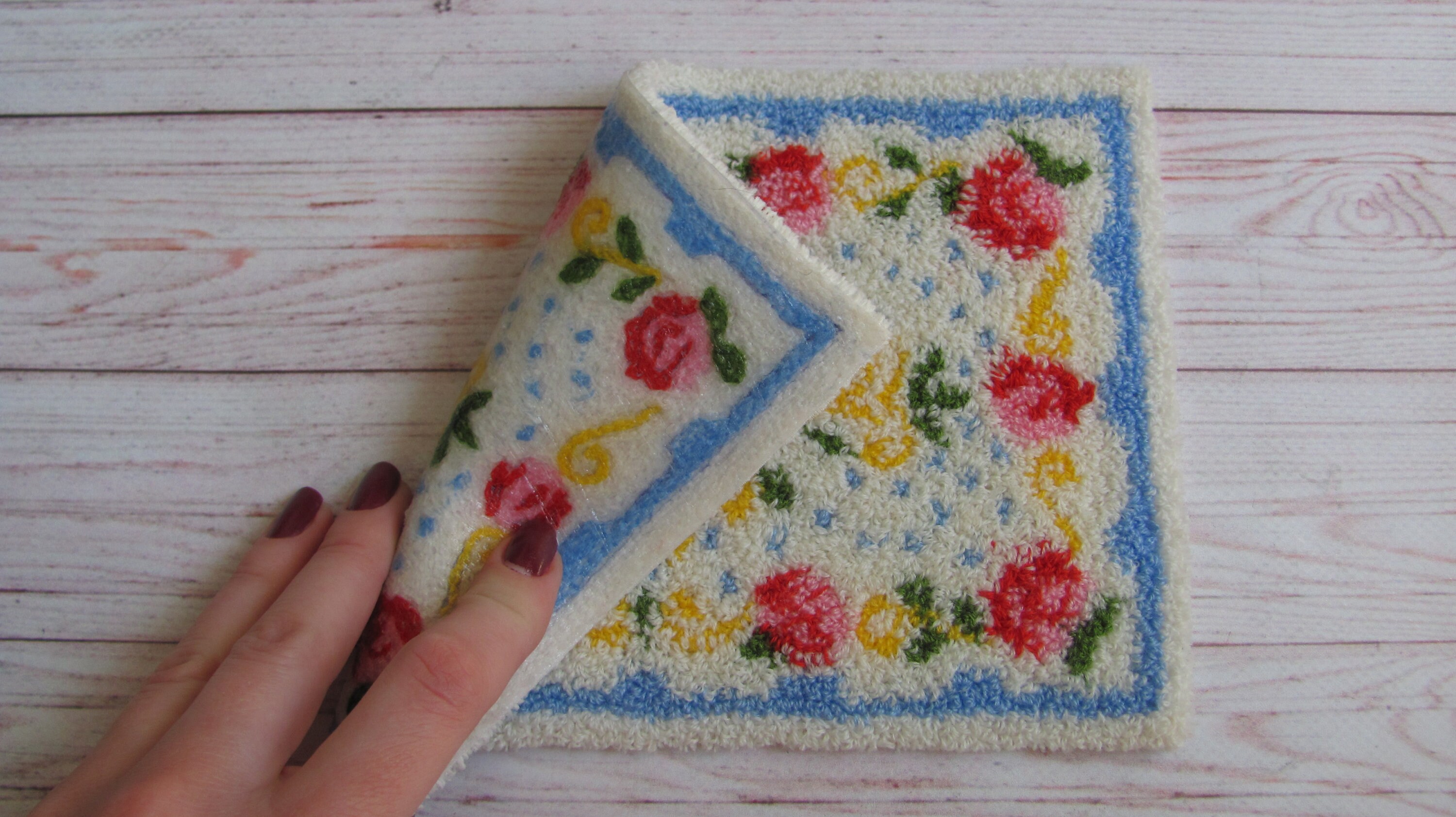 Mini Rug/carpet Handmade Punch Needle Etsy