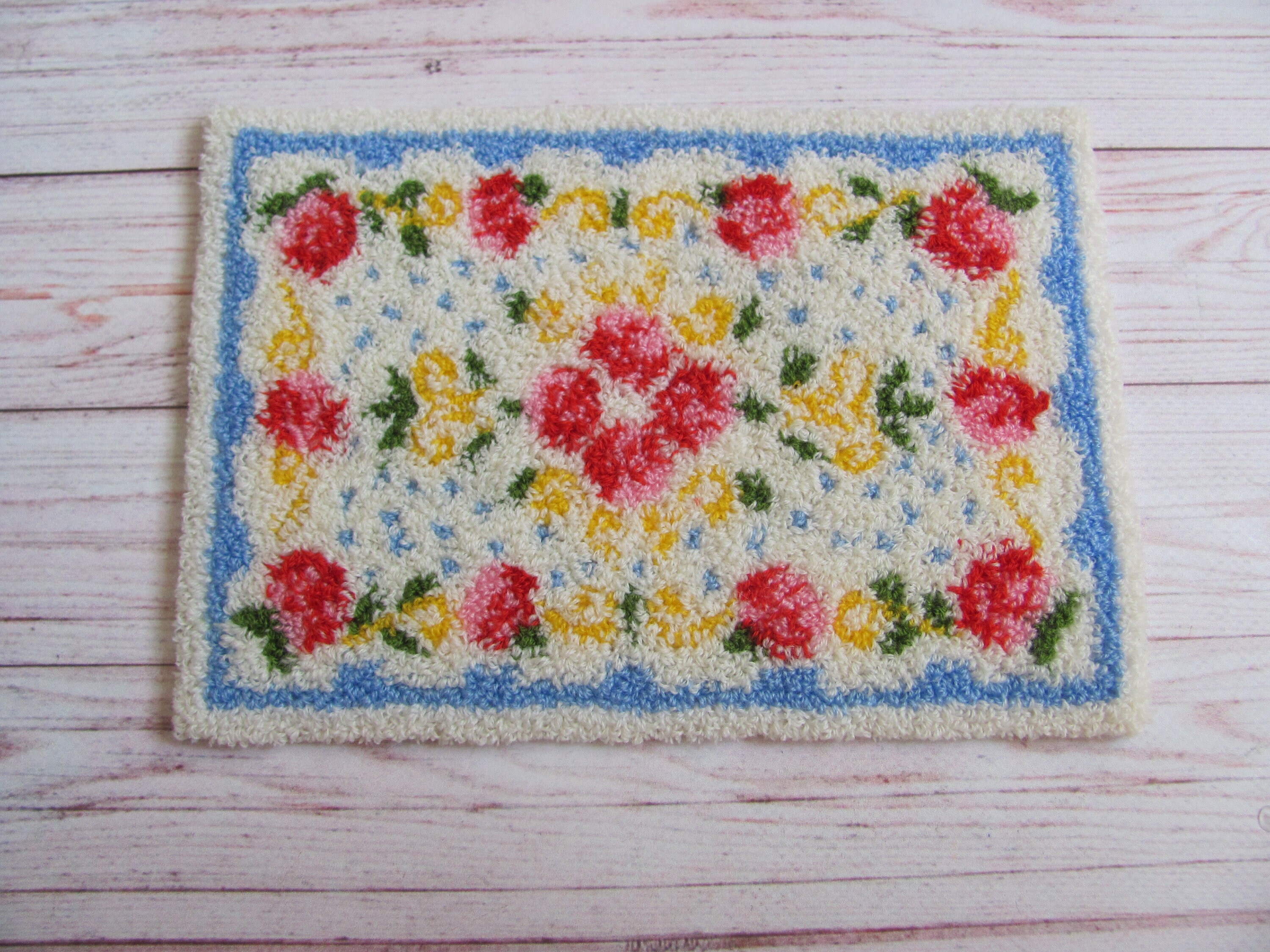 Mini Rug/carpet Handmade Punch Needle Etsy