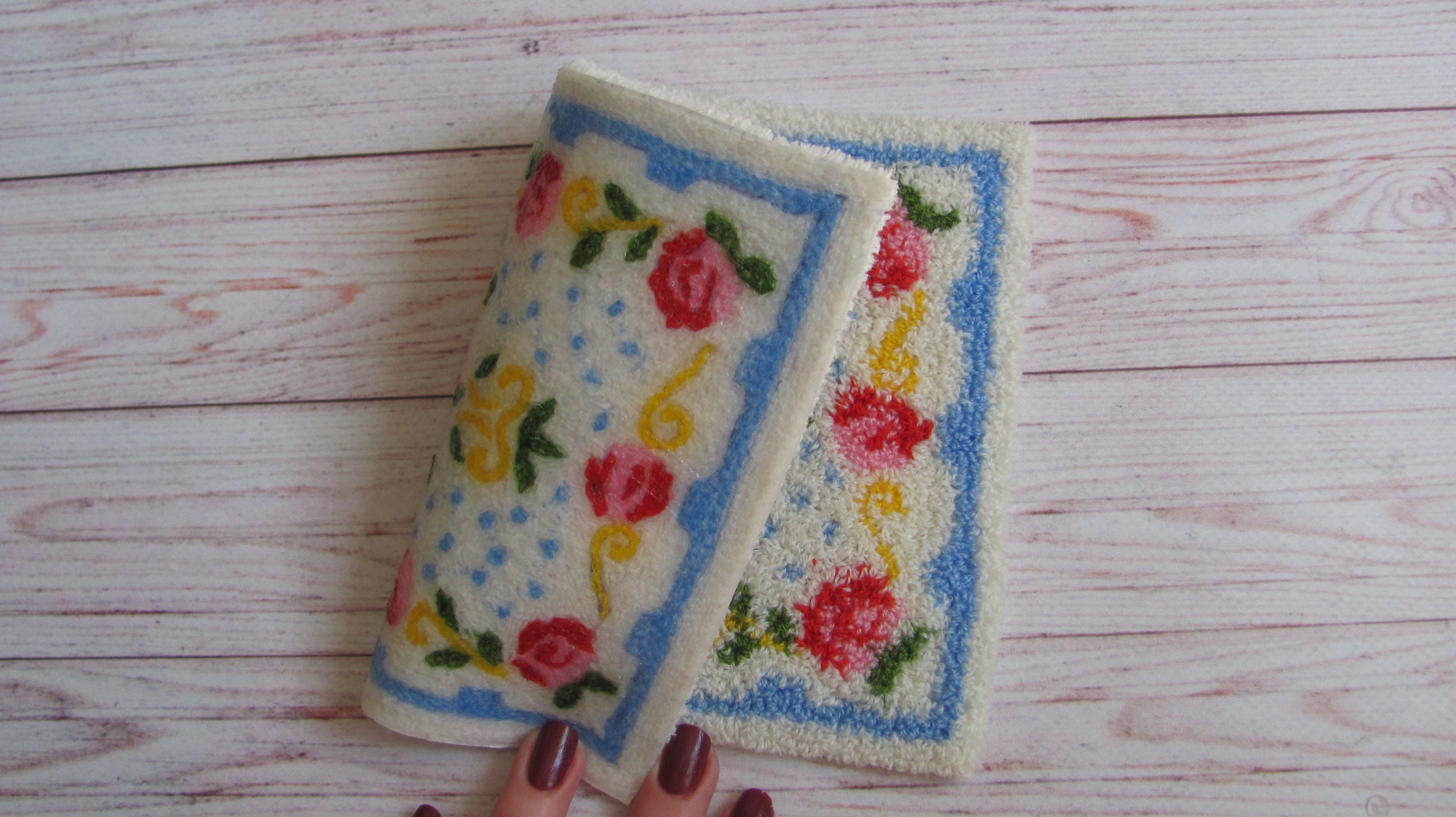 Mini Rug/carpet Handmade Punch Needle Etsy