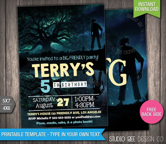 40 Off The Bfg Invite Instant Download Printable Etsy
