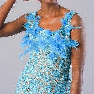 Laced dress with Feathers